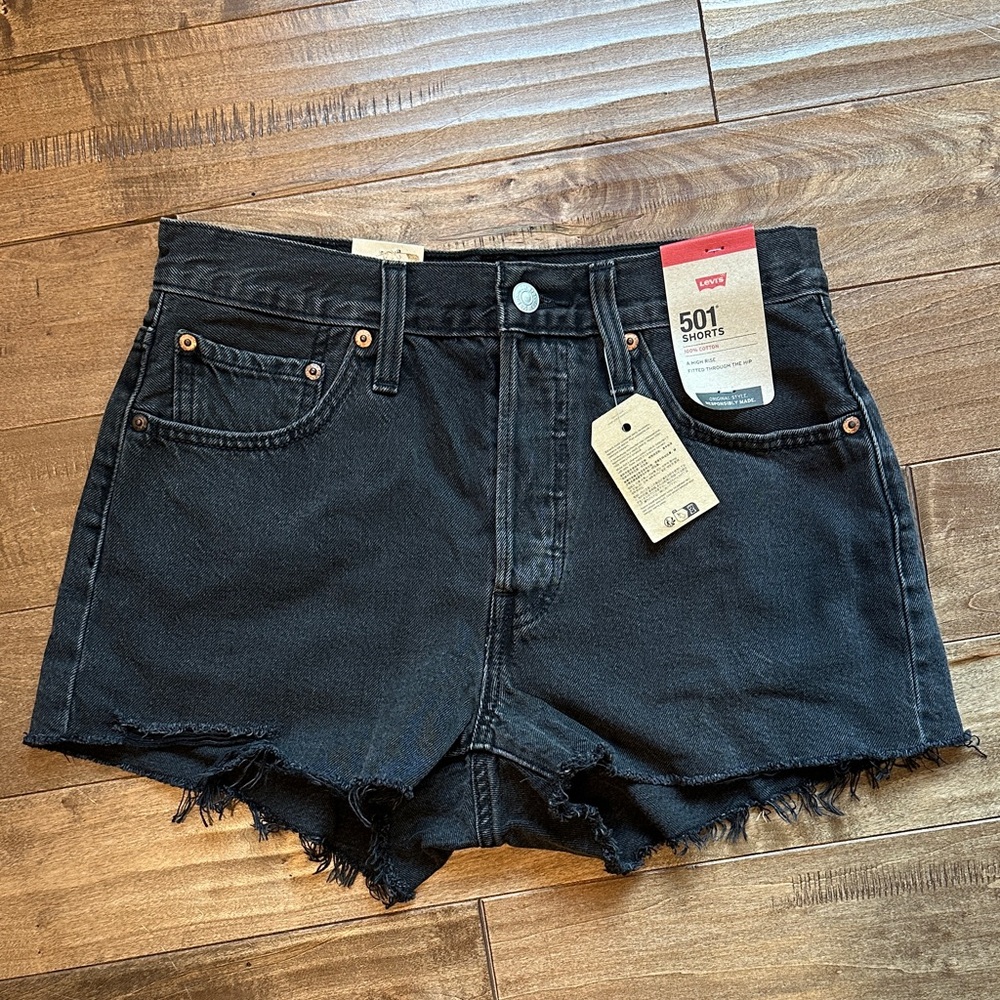 Levi's Black 501 Cutoff Denim Shorts
